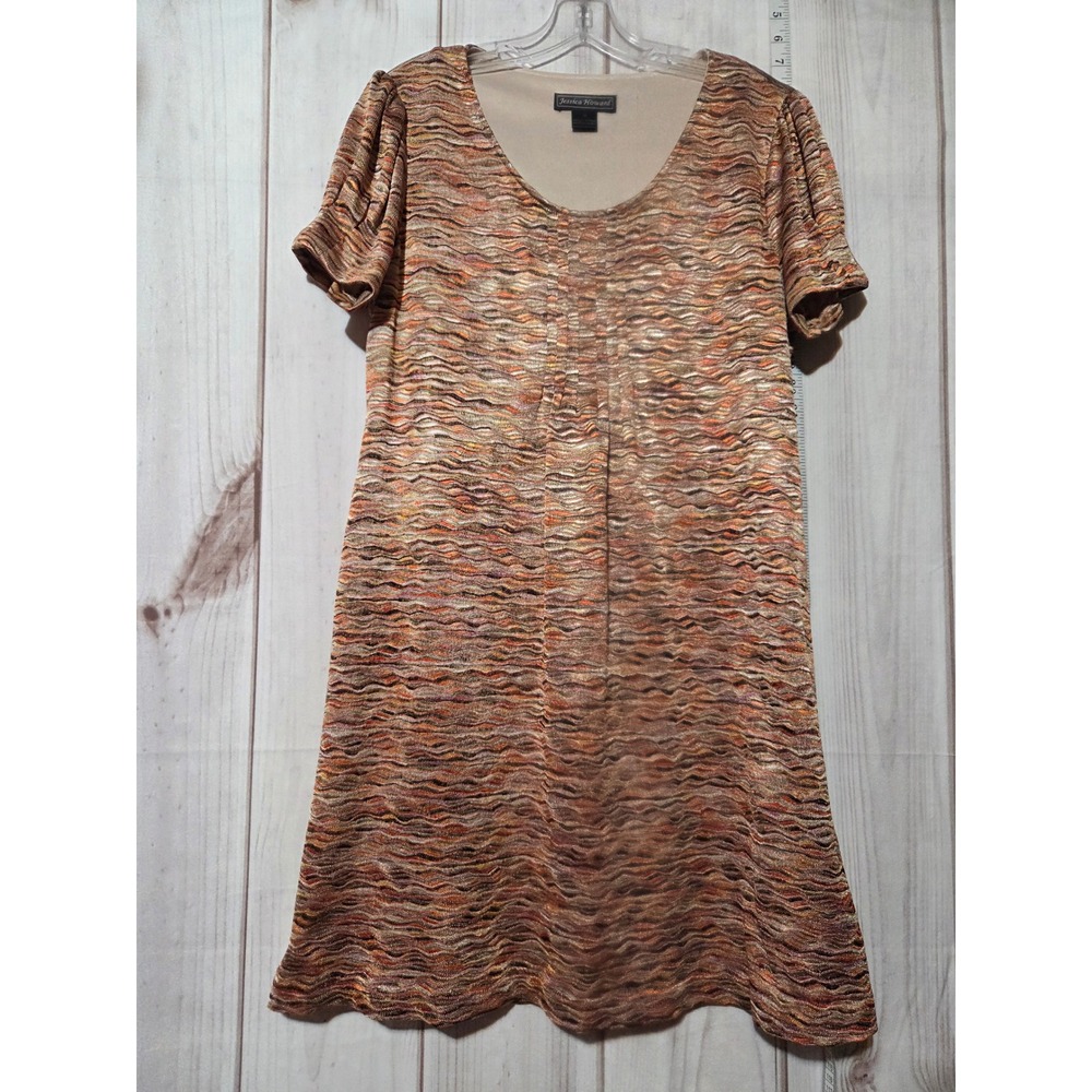 Jessica Howard Women's Size 16 Multi Color Textured Knit Short Sleeve‎ Dress